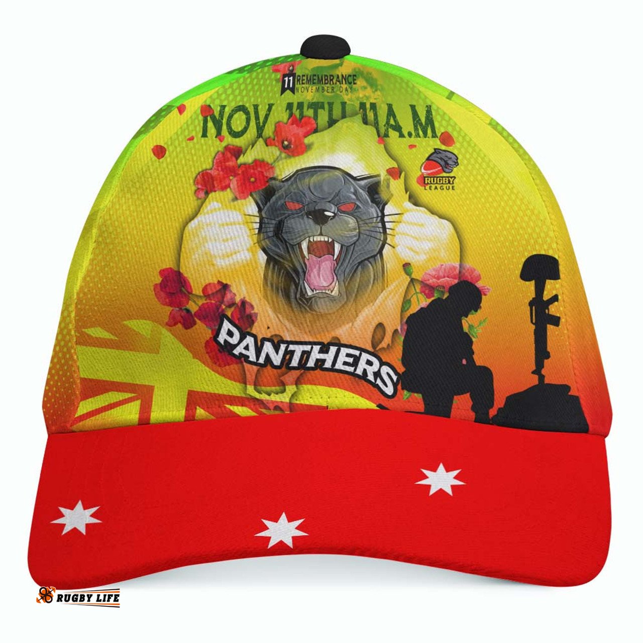 Amazing Aussie Penrith Panthers Remembrance Day Team Poppies Cap Aussie Hat
