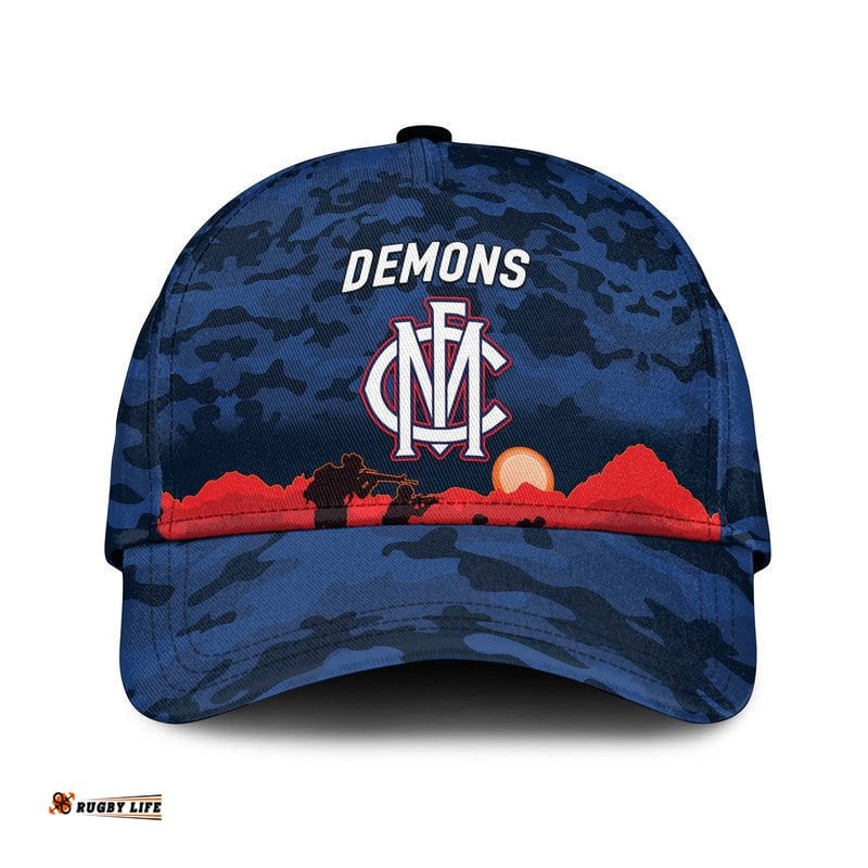 (Custom Personalised) Melbourne Demons ANZAC AFL Classic Cap Simple Style