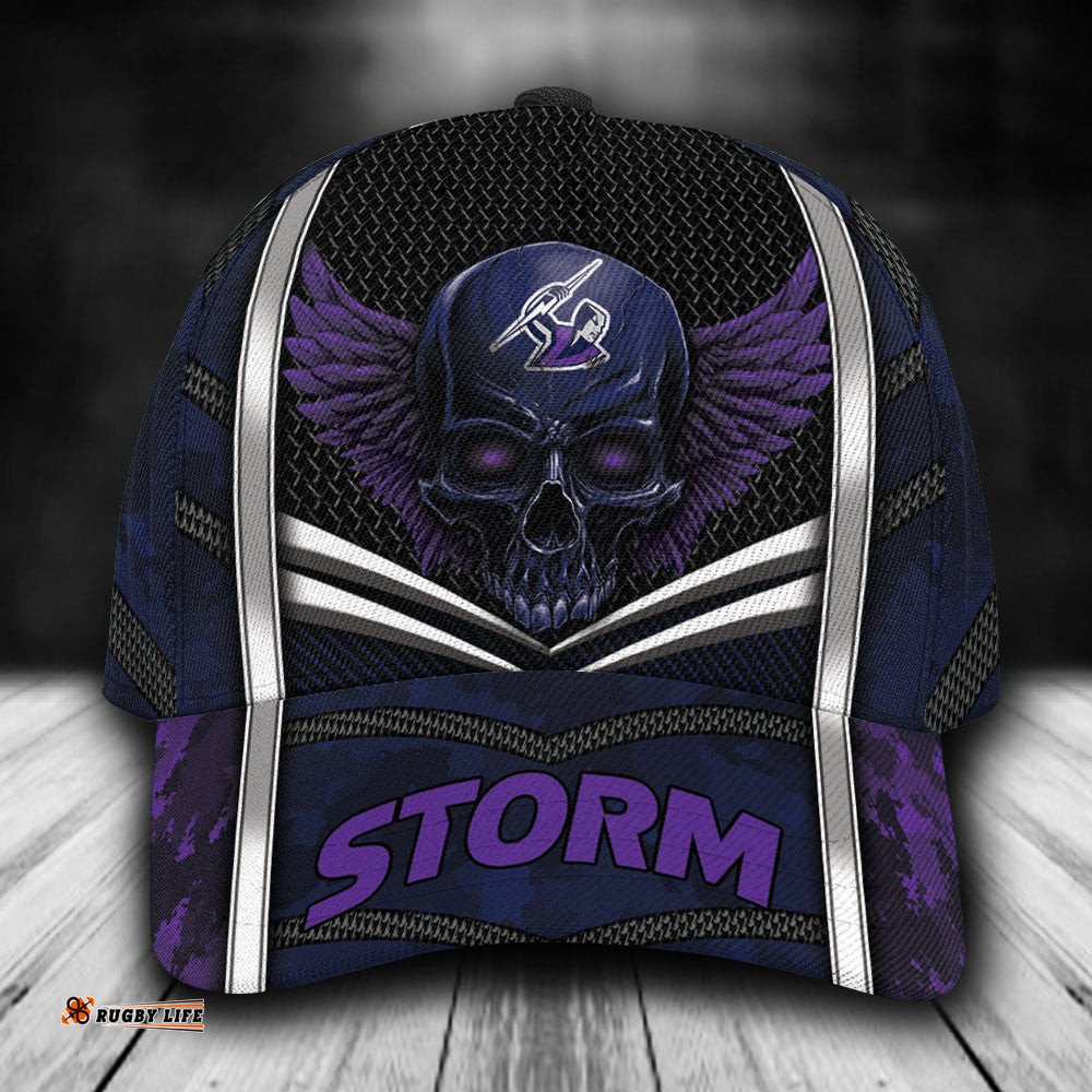 NRL Melbourne Storm Skull Classic Cap Custom Name 02