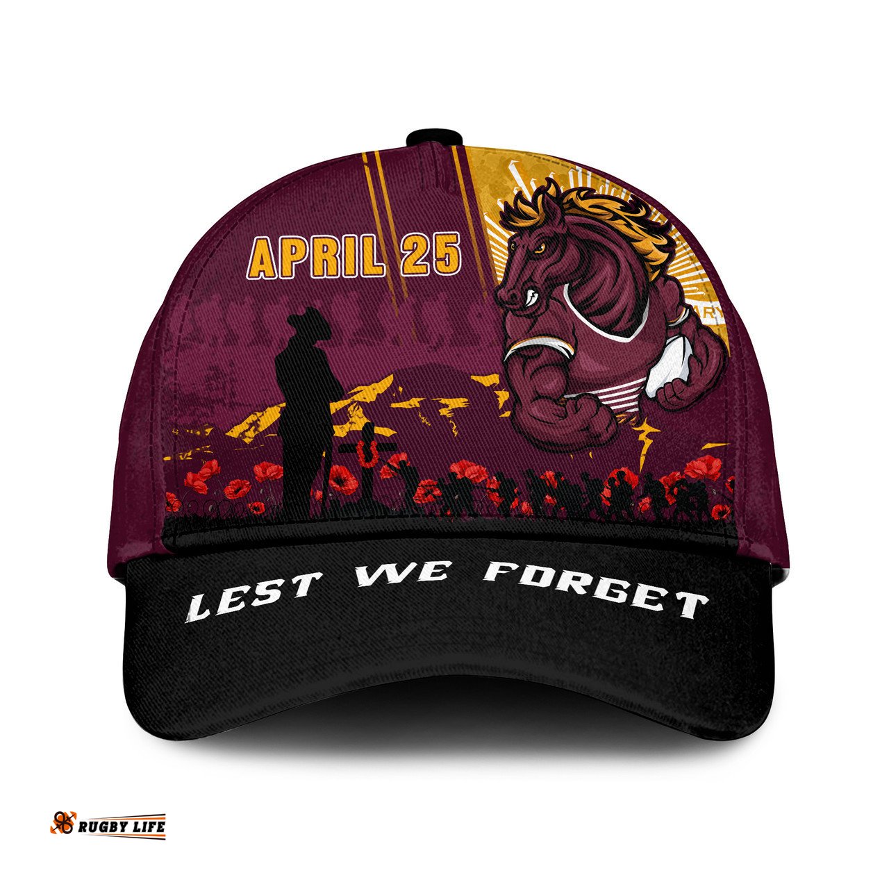 Amazing Aussie Brisbane Broncos Anzac Day Lest We Forget Strong Fighting Spirit Cap Aussie Hat