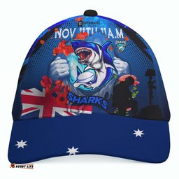 Amazing Aussie Cronulla Sutherland Sharks Remembrance Day Team Poppies Cap Aussie Hat