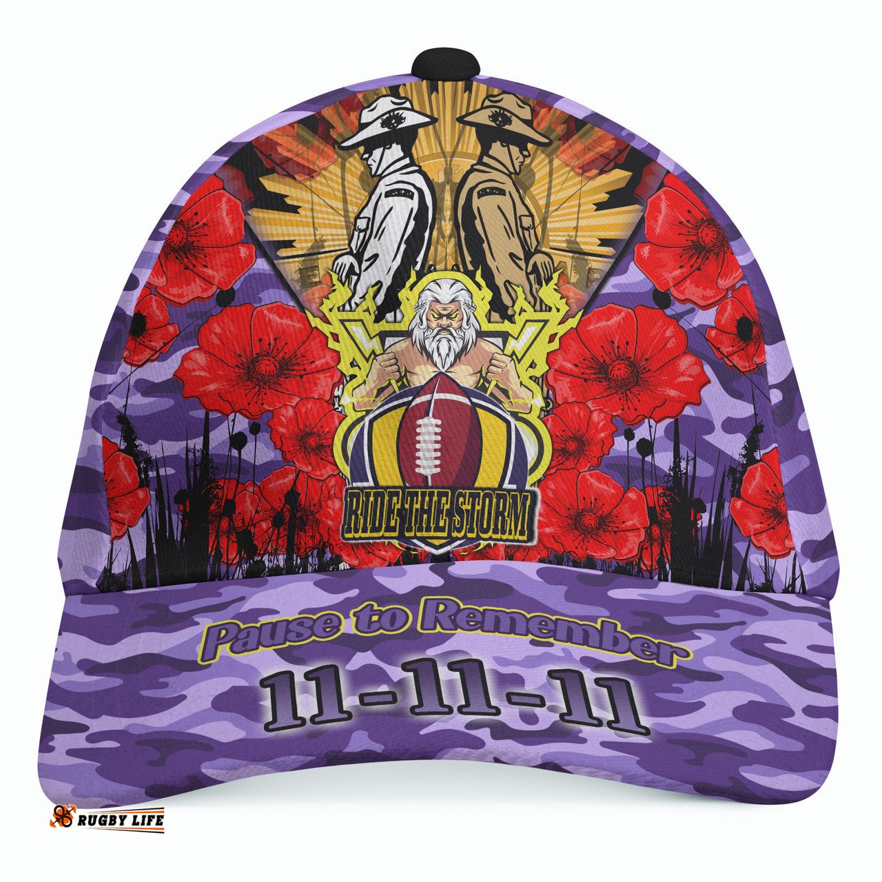 Amazing Aussie Melbourne Storm Custom Remembrance Day Pause To Remember Cap Aussie Hat