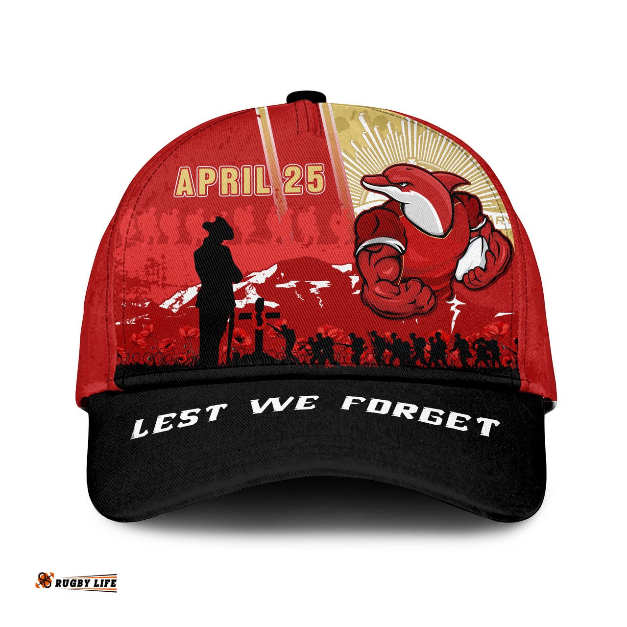 Amazing Aussie Redcliffe Dolphins Anzac Day Lest We Forget Strong Fighting Spirit Cap Aussie Hat
