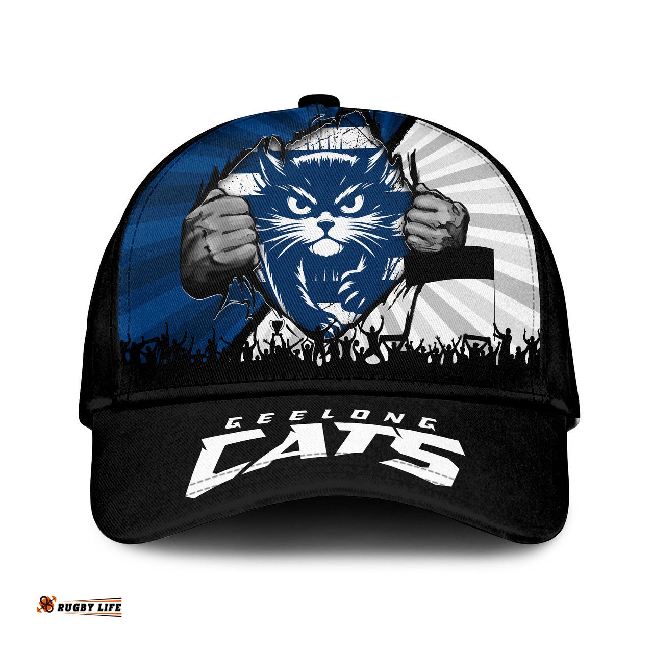 Amazing Aussie Geelong Cats Breaking Through Fan Design Cap Aussie Hat