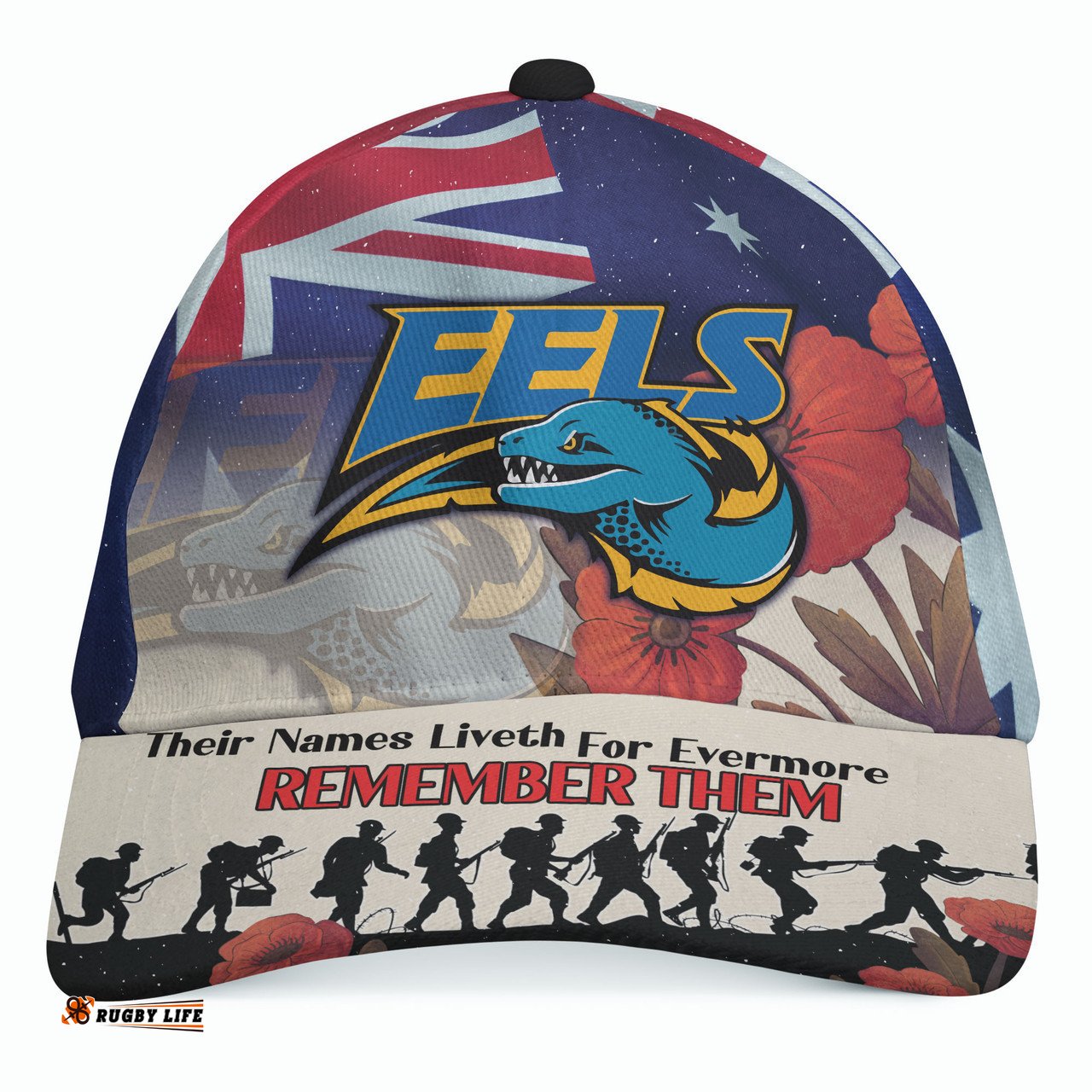 Amazing Aussie Parramatta Eels Custom Remember Them Red Poppy Flowers Cap Aussie Hat