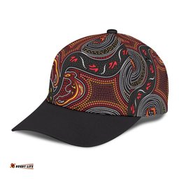 Amazing Aussie Australia Aboriginal Inspired Aboriginal Inspired Art Painting And Snake Ver1 Cap Aussie Hat