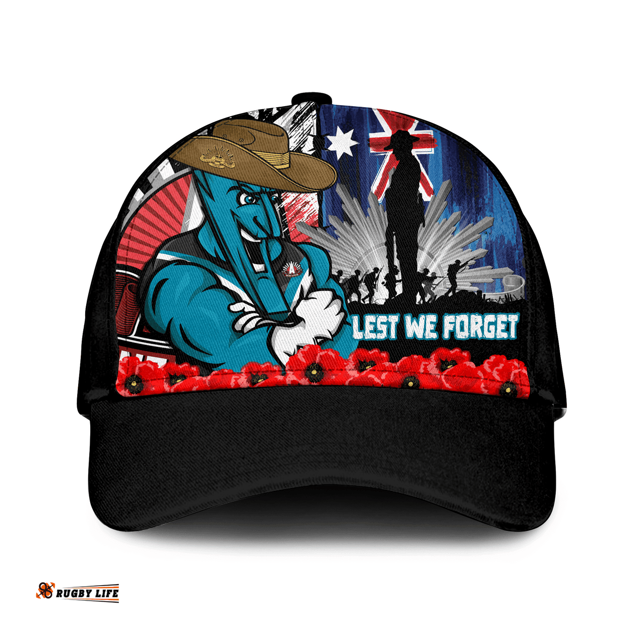 Amazing Aussie Port Adelaide Anzac Day Honor United In Spirit Cap Aussie Hat