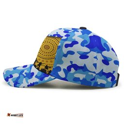 Amazing Aussie Gold Coast Titans Anzac Aboriginal Inspired Gold Coast Titans with Poppy Watercolor Flower Cap Aussie Hat