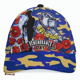 Bulldogs Rugby Cap - Bulldogs Remembrance Day With Red Poppy Cap