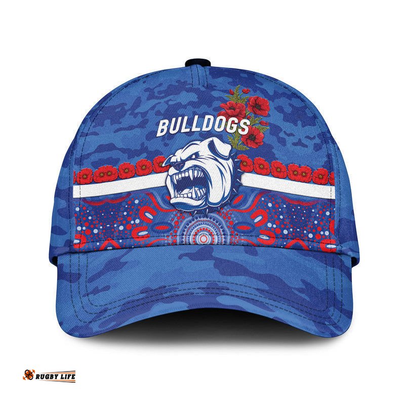 (Custom Personalised) Western Bulldogs ANZAC AFL Classic Cap Indigenous Vibes
