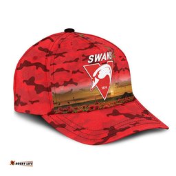 (Custom Personalised) Sydney Swans ANZAC AFL Classic Cap Poppy Vibes