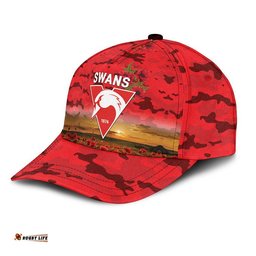 (Custom Personalised) Sydney Swans ANZAC AFL Classic Cap Poppy Vibes