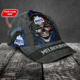 North Melbourne Football Club 3D Metal Skull Personalized Classic Cap 02