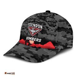(Custom Personalised) Essendon Bombers ANZAC AFL Classic Cap Simple Style - Black