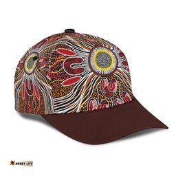 Amazing Aussie Australia Aboriginal Inspired Aboriginal Inspired Dot Art Painting VER 10 Cap Aussie Hat