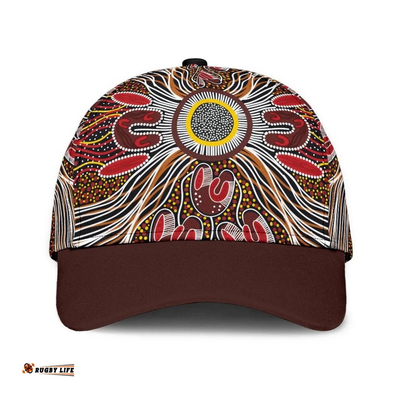 Amazing Aussie Australia Aboriginal Inspired Aboriginal Inspired Dot Art Painting VER 10 Cap Aussie Hat