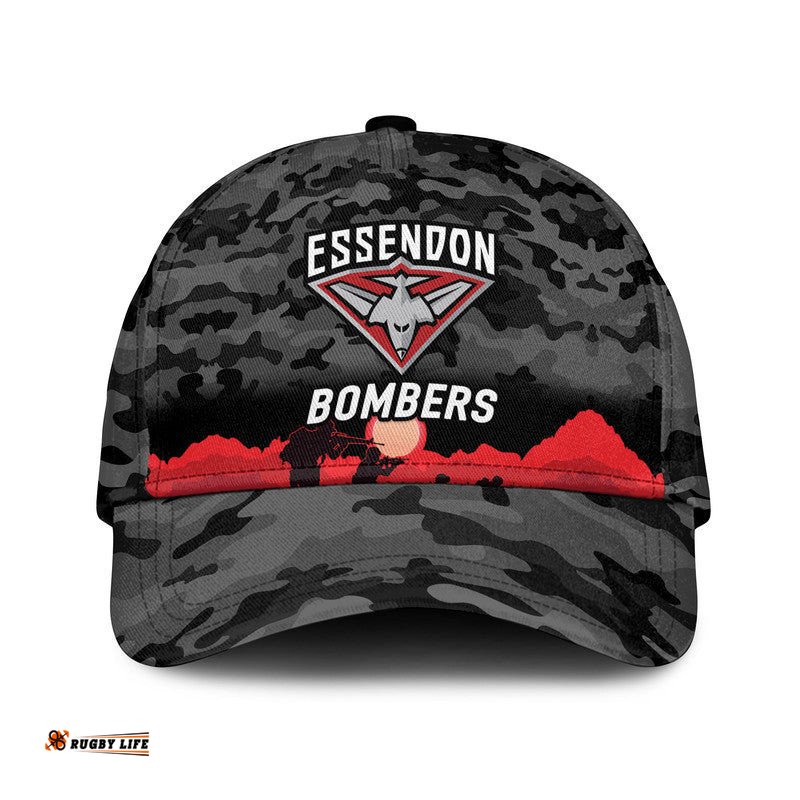 Essendon Bombers ANZAC AFL Classic Cap Simple Style - Black