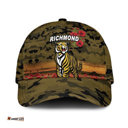 Richmond Tigers ANZAC AFL Classic Cap Poppy Vibes - Black
