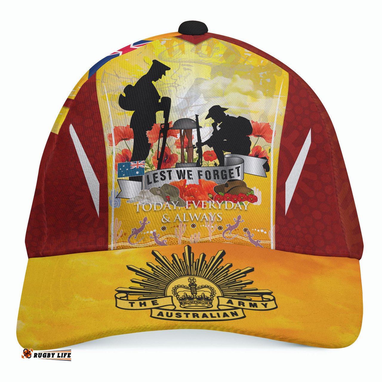Amazing Aussie Australia Anzac Lest We Forget Aboriginal Inspired Version Cap Aussie Hat