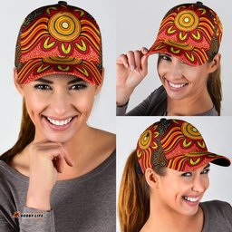 Amazing Aussie Australia Aboriginal Inspired Aboriginal Inspired Dot Art Painting VER 12 Cap Aussie Hat