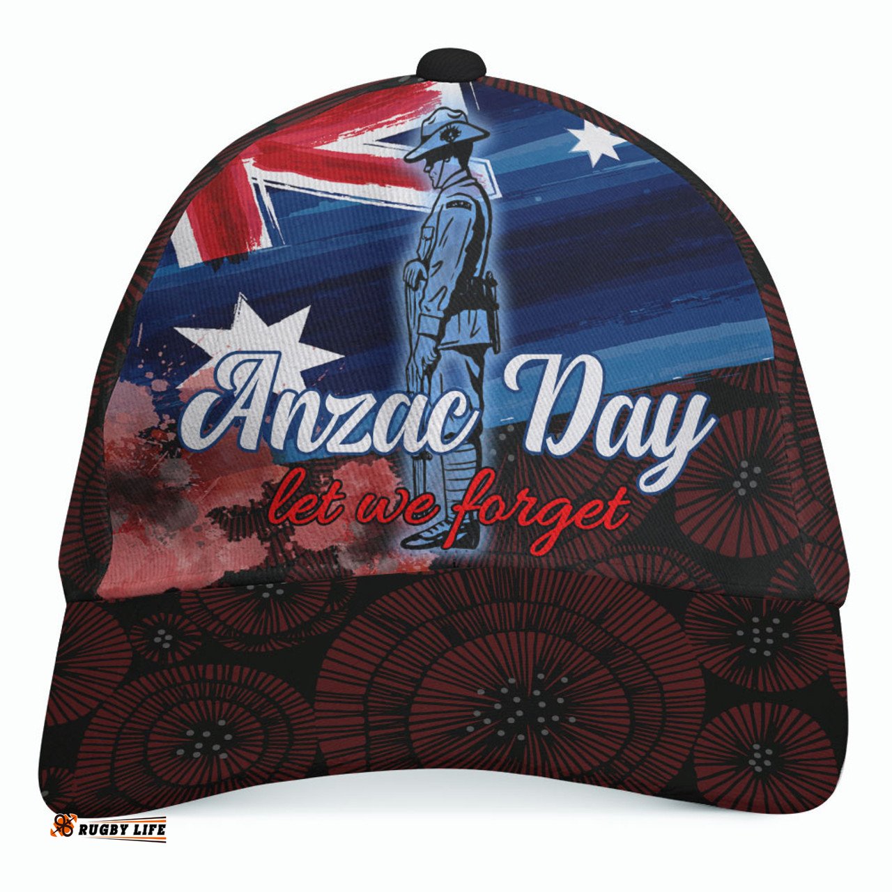 Amazing Aussie Australia Anzac Day Poppy Flowers With Australia Flag Cap Aussie Hat