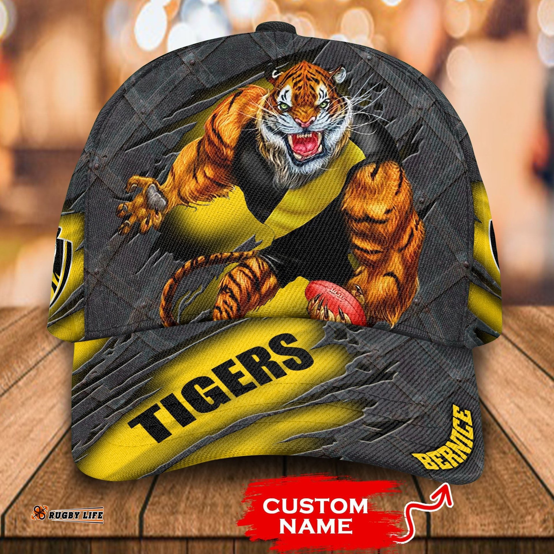 AFL Richmond Tigers 3D Mascost Classic Cap Custom name