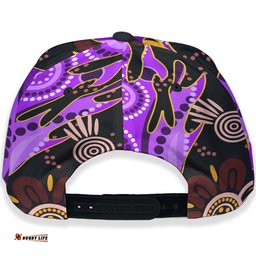 Amazing Aussie Melbourne Storm Melbourne Storm Team with Aboriginal Inspired Dot Painting and Indigenous Pattern Cap Aussie Hat