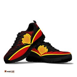 Aboriginal Indigenous Flag With Footprint Hand Art Sneakers