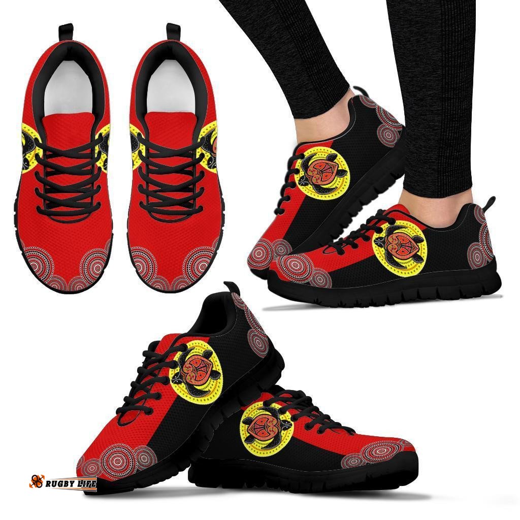 Aboriginal Turtle Patterns Circle Dot Painting Sneakers
