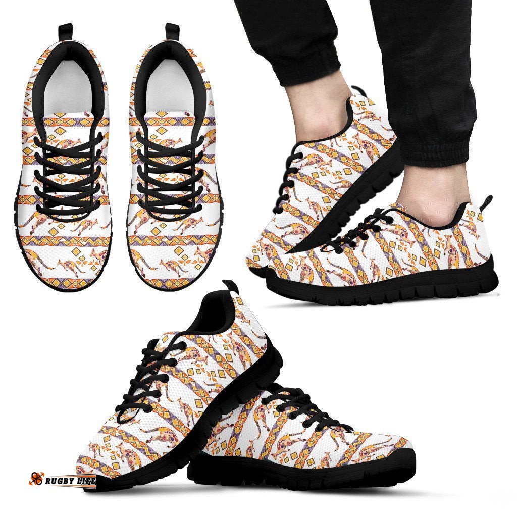 Aboriginal Indigenous Patterns Kangaroo Art Sneakers