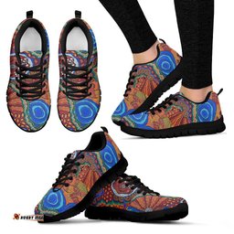 Aboriginal Uluru Landscape Art Colorful Ethnic Sneakers