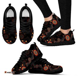 Aboriginal Flowers Patterns Circle Dot Painting 02 Sneakers