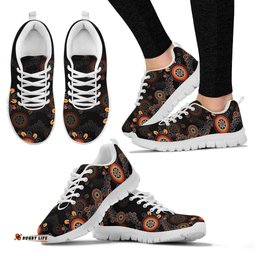Aboriginal Flowers Patterns Circle Dot Painting 02 Sneakers