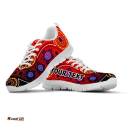 Custom Text And Number Australia NAIDOC Week Australian Aboriginal Dhari Kangaroo Artsy Style Sneakers