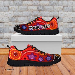 Custom Text And Number Australia NAIDOC Week Australian Aboriginal Dhari Kangaroo Artsy Style Sneakers