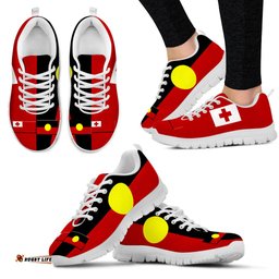 Australia Aboriginal Flag and Tonga Flag Together Vibes Sneakers