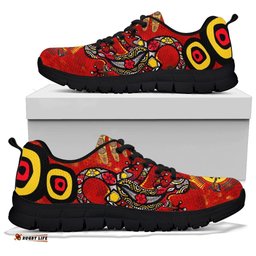 Aboriginal Lizard And Boomerang Pattern Sneakers