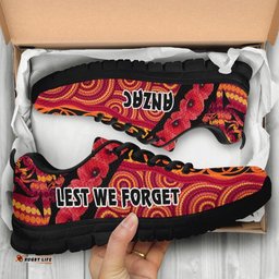 ANZAC Lest We Forget Poppy New Zealand Maori Silver Fern Australia Aboriginal Sneakers