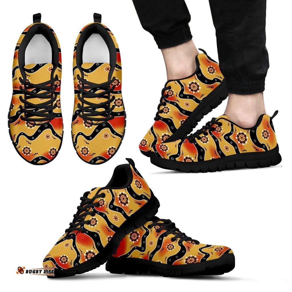 Aboriginal Indigenous Dot Painting Line Art 13 Sneakers