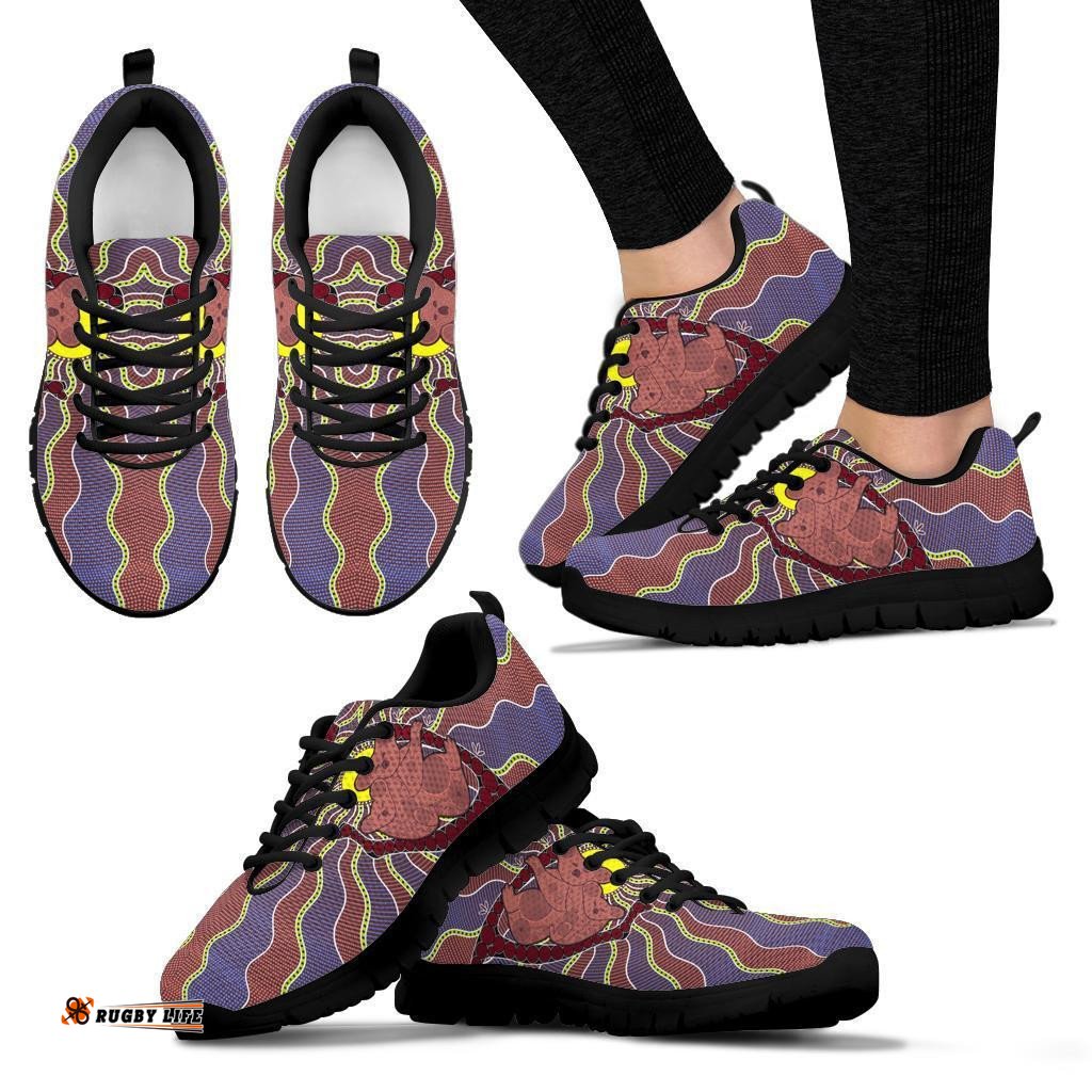 Aboriginal Koala Family Patterns Sun Dot Painting Sneakers