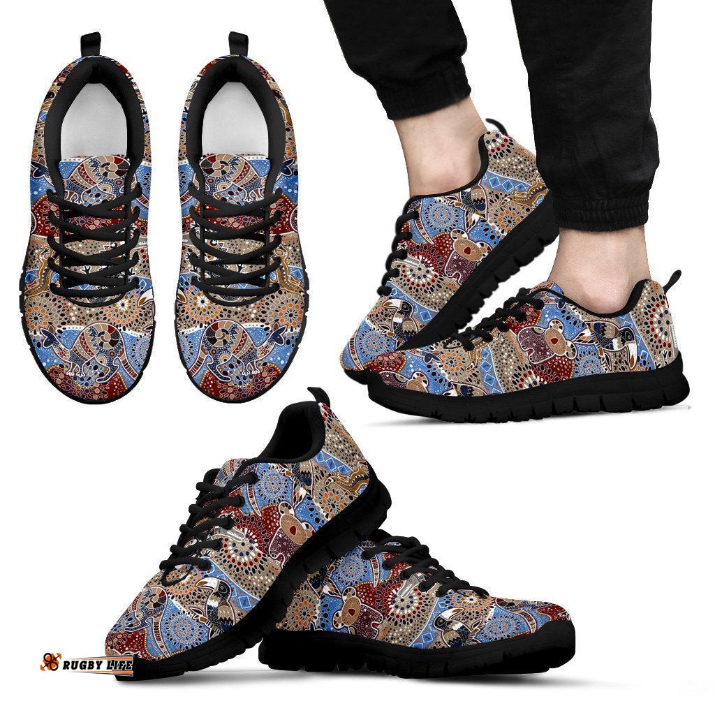 Aboriginal Koala Patterns Kangaroo Kookaburra Bohemian Style 04 Sneakers