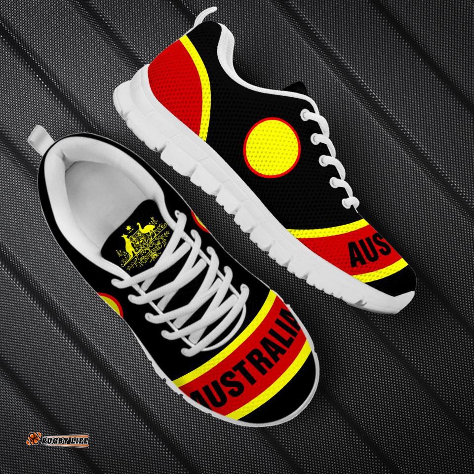 Aboriginal Australian Coat Of Arms Indigenous Flag Color Sneakers