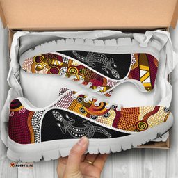 Aboriginal Lizard Boomerang Patterns Aboriginal Dot Sneakers