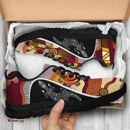 Aboriginal Lizard Boomerang Patterns Aboriginal Dot Sneakers