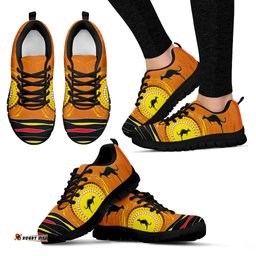 Aboriginal Kangaroo Sun Dot Painting Landscape Art 03 Sneakers