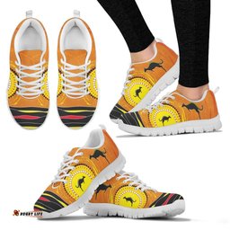 Aboriginal Kangaroo Sun Dot Painting Landscape Art 03 Sneakers