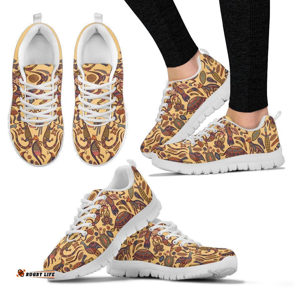 Aboriginal Koala Kangaroo Patterns Australian Animals Sneakers