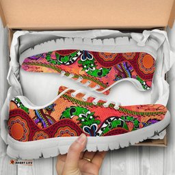 Aboriginal Aussie Indigenous Patterns Orange Sneakers