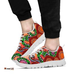 Aboriginal Aussie Indigenous Patterns Orange Sneakers