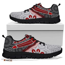 Aboriginal Indigenous Boomerang and Lizard Art Sneakers